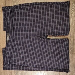 Liverpool Women's Blue Plaid Stretch Ponte Pants
